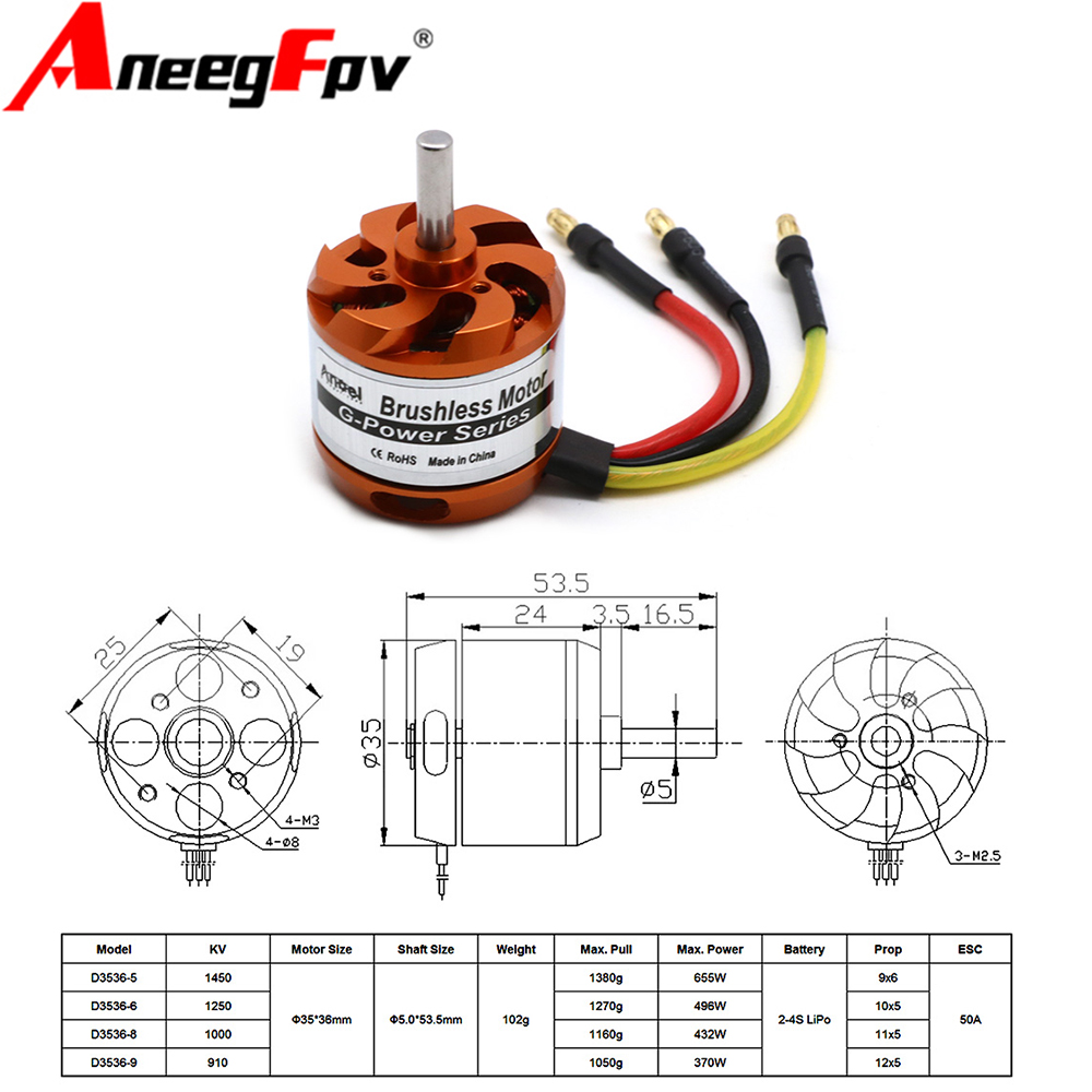 Rc Helicopter Mini - D3536 910KV 1000KV 1250KV 1450KV ブラシレスアウトランナーモーターミニ