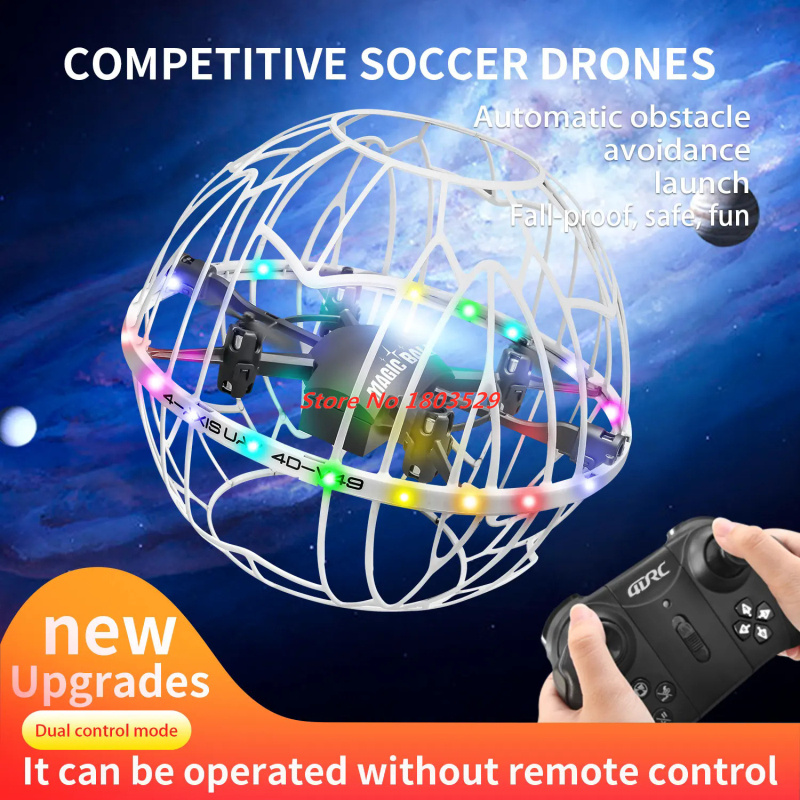 Rc Helicopter Gas - RCドローン フルプロテクション フットボールスタイル 障害物回避 リモコンクアッドコプター 3Dロール