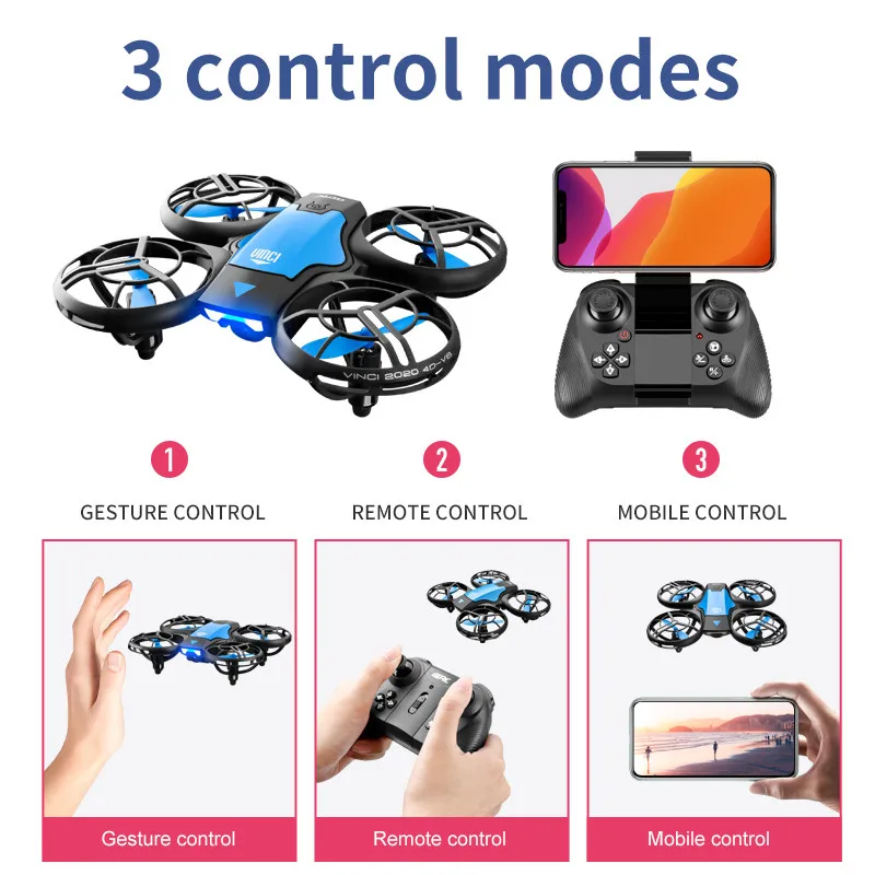 Rc Helicopter Gas - RC飛行機おもちゃ ジェスチャー制御 V8ドローン 高画質カメラ 360度 °