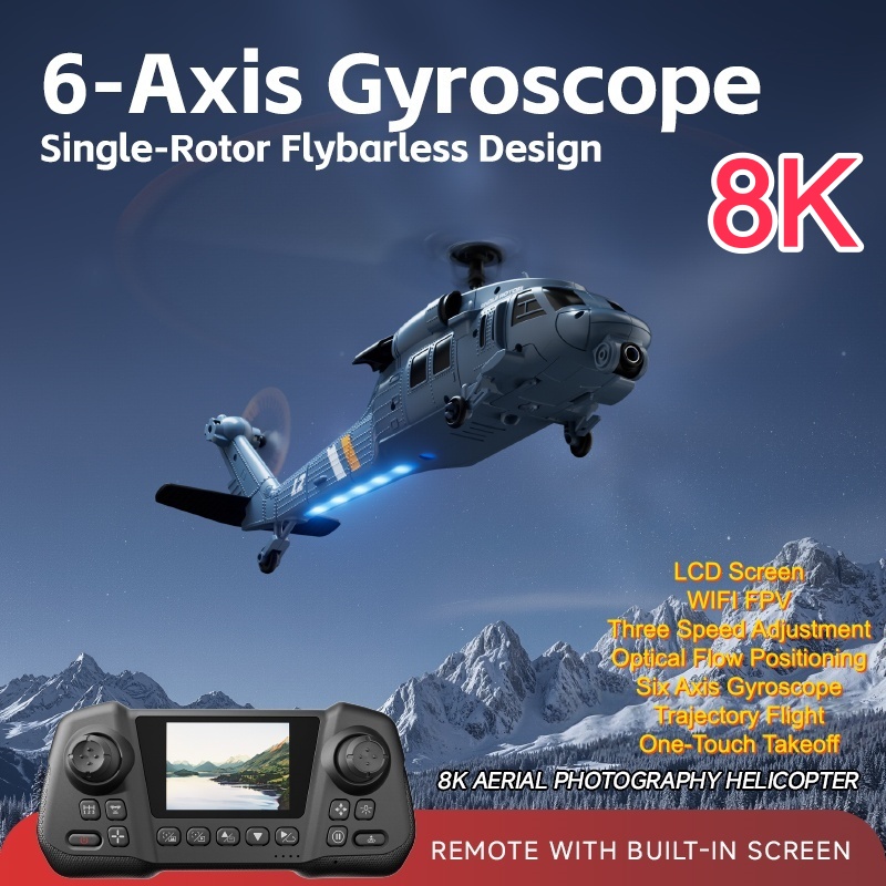 軍事用リモコンスクリーンヘリコプター 6軸ジャイロ シングル - Rc Helicopter Single Rotor のレビューと価格