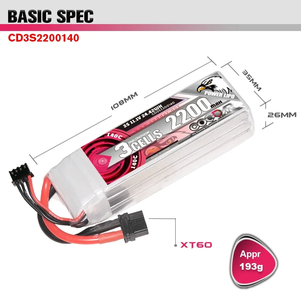 2200mAh 3S 11.1V Li-po バッテリー 1 - Rc Helicopter Bag のレビューと価格